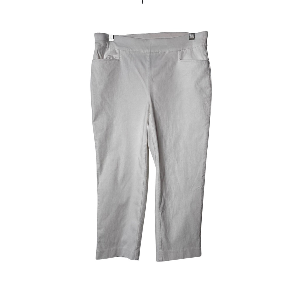 Chico's Capri Pants Womens 00 XS‎ White Pull On Stretch Cropped Trousers